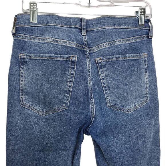 Free People Ripped Distressed High Waist Skinny Jeans Blue Size 28 - Picture 8 of 10